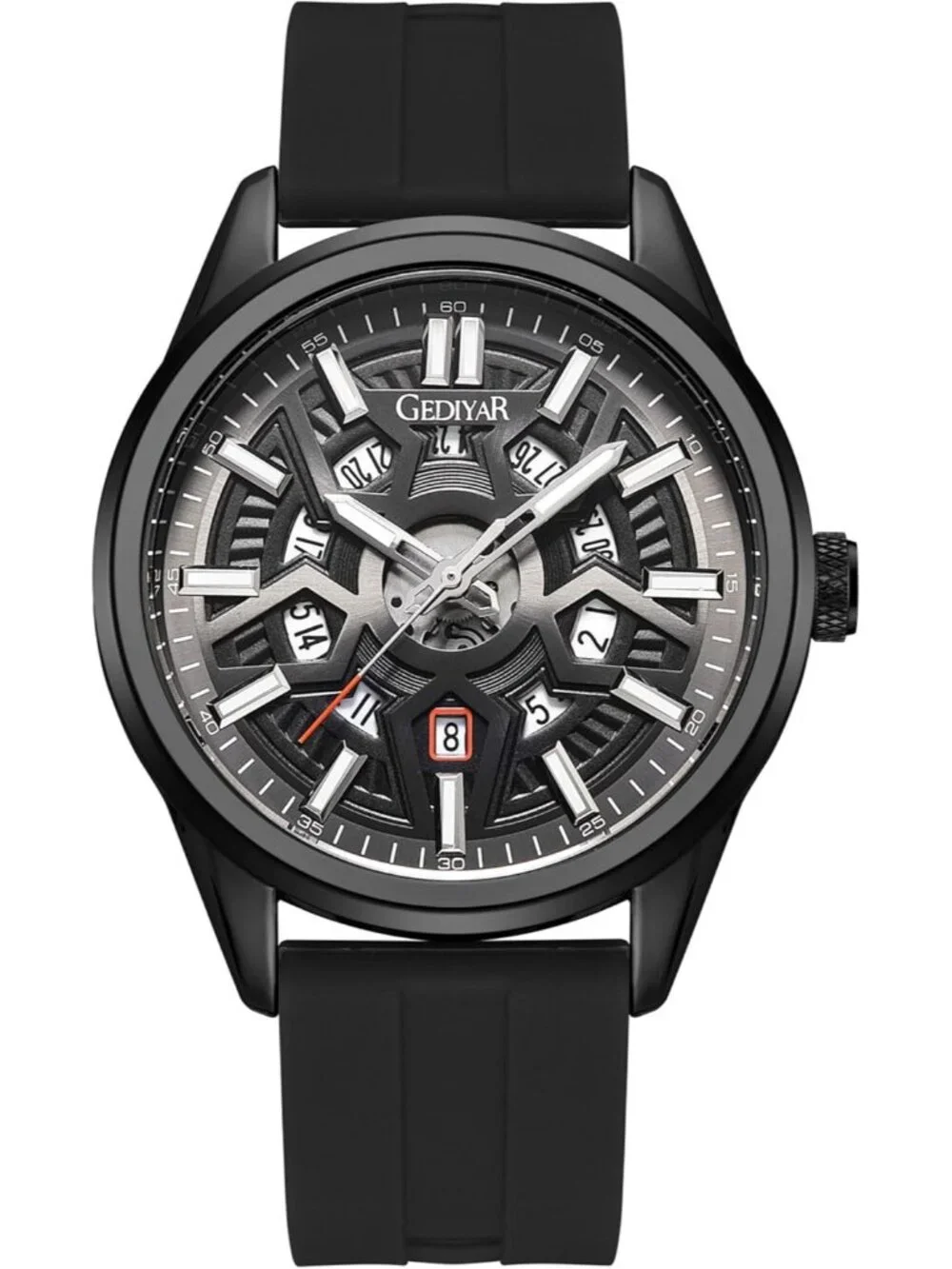 Mens All Black Analog Quartz Solid Luxury Casual Calendar Waterproof Wrist Watch